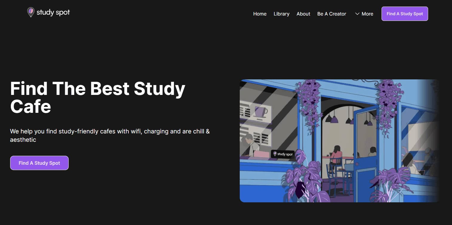 Study Spot Cafe - Platform Project Screenshot