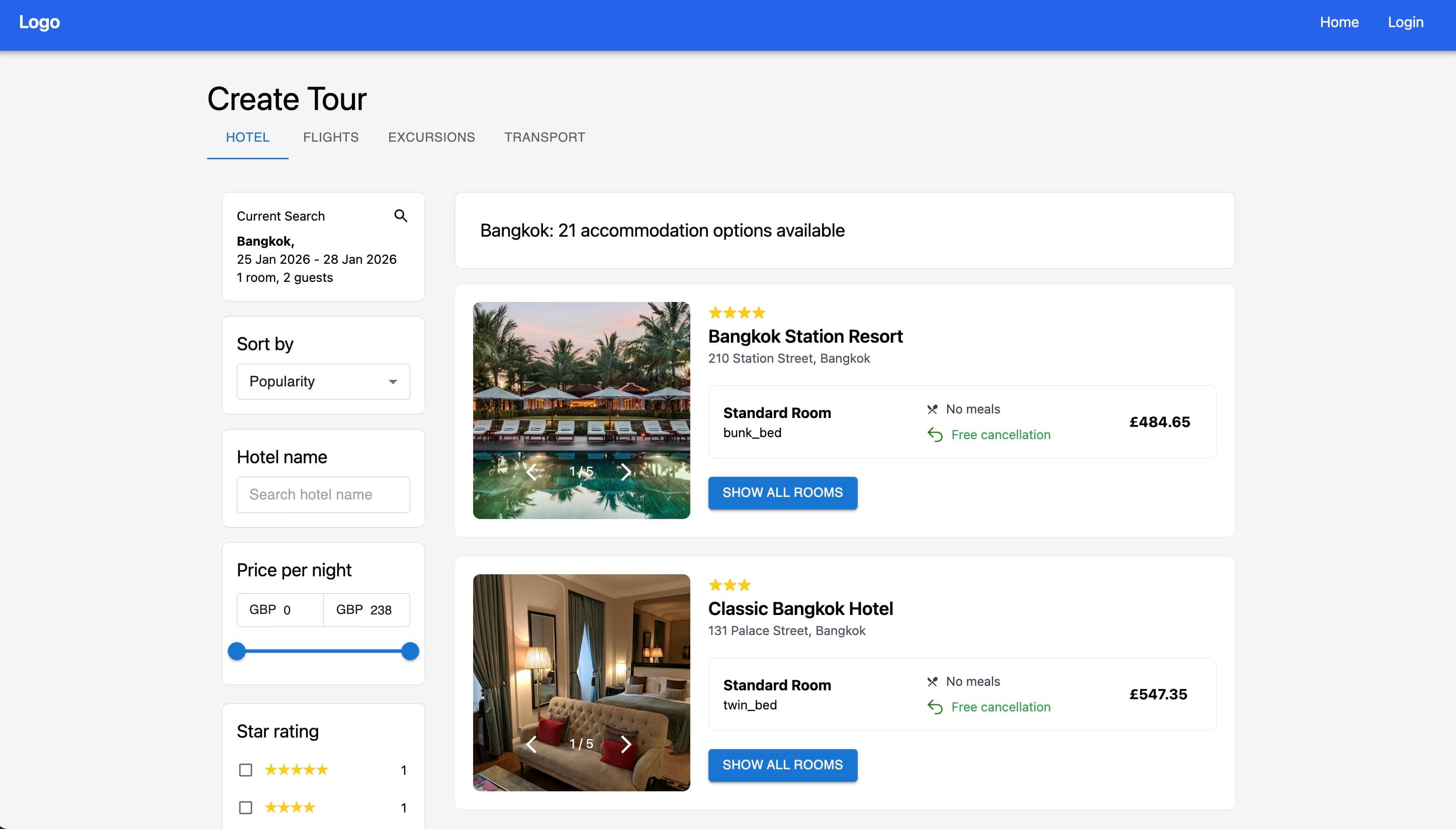 Touring Highlights - Platform Project Screenshot